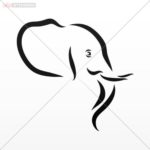 Decal Sticker Elephant Car Window Wall Art Decor Doors Helmet Truck Motorcycle Note Book Mobile Laptop Glass Size: 5 X 4.8 Inches Black