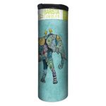 Tree-Free Greetings Elephant and Birds Blue Vacuum Insulated Travel Coffee Tumbler, 17 Ounce Stainless Steel Mug, Gift for Animal Lovers (BT21871)