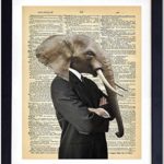 Upcycled Dictionary Wall Art Print – 8×10 Vintage Unframed Photo – Perfect Easy Gift and Great for Home Decor – Wall Street Elephant Boss