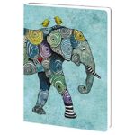 Tree-Free Greetings Elephant and Birds Soft Cover Journal, 5.5 x 7.5 Inches, 160 Lined Pages, Gift for Animal Lovers, Blue (JR89871)