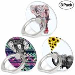 Phone Ring Holder, 360 Degree Rotation Universal Mobile Phone Ring Stand Bracket Finger Holder Mount Compatible Smartphones Tablet and Phone Case – Cute Elephant, 3-Pack