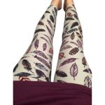 Nevera Women’s Leaf Print Leggings Workout Yoga Pants with High Waist Tummy Control for Yoga Running,