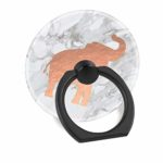 Cell Phone Finger Ring Holder Stand Car Mount Works for iPhone 5 6 7 8 X Plus Samsung Galaxy S8 S9 Ipad-Cute Rose Gold Elephant on White Marble