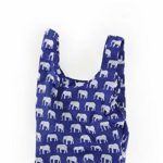 BAGGU Standard Reusable Shopping Bag, Ripstop Nylon Grocery Tote or Lunch Bag, Recycled Elephant Blue