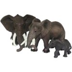 FUNSHOWCASE African Jungle Animals Toy Elephants Figure Realistic Plastic Figurine Playset Lot 3-Piece