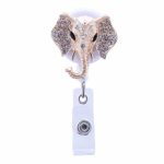 Soleebee 28” Retractable Badge Reel, Nurse ID Badge Holder with Belt Clip (Elephant)