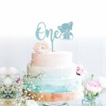 GrantParty 1st First Birthday Cake Topper Decoration Elephant- Blue One 1-1st Birthday Party Supplies Smash Cake Decorations – for Baby Girls Or Boys (One Light Blue Elephant)