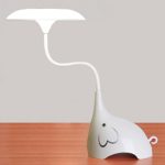 Night Lights for Kids, SmartDer LED Desk Lamp Dimmable Bedside Lamp with USB Charging Port, Cute Elephant Shape, Touch Sensitive Control, 3 Brightness Levels (White)
