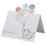 Ginger Ray Little One Vintage Baby Elephant Pastel Party Invitations, Mixed