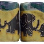 One (1) MARA STONEWARE COLLECTION – 16 Ounce Coffee Cup Collectible Mug – Elephant Design