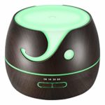 VicTsing Essential Oil Diffuser, 400ml Cute Elephant Shape Ultrasonic Cool Mist Humidifier with Wood Grain, 7 Color LED Lights & Waterless Auto-Off for Office Home Room Yoga Spa