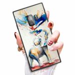 Someseed Samsung Galaxy S9 Case Galaxy S9 Case with Kickstand Ring Holder Duty Shock Absorbent Full Body Drop Protection Modern Watercolor Elephant Design Cover for Samsung S9