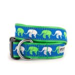 The Worthy Dog   Elephant Parade March Walk Green    Adjustable Designer Pet Dog Collar , Navy Blue, XL