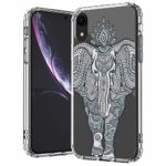 MOSNOVO iPhone XR Case, Clear iPhone XR Case, Henna Tribal Elephant Pattern Clear Design Transparent Plastic Hard Back Case with Soft TPU Bumper Protective Case Cover for Apple iPhone XR
