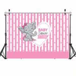 SJOLOON 7X5FT Girl Baby Shower Background Elephant Party Photo Backdrop Pink Birthday Photography Background Booth Banner Decorations 11443