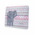 Gaming Mouse Pad Mat, 8 inch Non-Slip Rubber Mousepad , Silky Smooth Surface Edges for Computer ,Laptop& PC, 8 × 9 x 0.1 inches Rectangle,Elephant in Pink