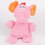 Stock Show 1Pc Pet Squeak Toy, Corduroy Plush Elephant Shape Teeth Clean Playtoy for Small Medium Dog/Puppy/Pup, Pink
