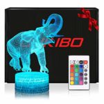 Night Light for Kids New Version 3D Elephant Toy Lamp, Remote Control, Dimmable, Battery or USB Powered, 7 Colors Change Christmas Gift for Boys Girls Baby
