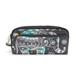 Elephant Leather Student Pencil Case Pen Cosmetic Bag for Girls Makeup Pouch