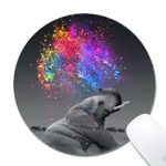 Computer Elephant Round Mouse Pad (7.8×7.8 Inch), Printed Rubber Desk Accessories Mouse Mat