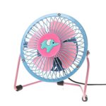 Fairylove Portable Fan Rechargeable,USB Desk Fan (Metal Design, Quiet Operation,36′ USB Cable,Pink Elephant)