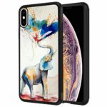 POKABOO iPhone Xs MAX Case, [Scratch Resistance + Shock Absorption] Slim Flexible Protective Silicone Cover Phone Case for iPhone Xs MAX 6.5 inch – Colorful Elephant