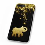 uCOLOR Case Compatible iPhone 8 Plus/7 Plus 6s Plus/6 Plus Cute Case Black Gold Glitter Elephant Soft TPU Silicone Shockproof Cover Compatible iPhone 8 Plus/7 Plus/6S Plus/6 Plus(5.5″)