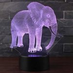 3D Lamp Elephant Night Light LED Desk Light with 7 Color Change, Multicolored USB Power for Living Bed Room Best Gift for Children Toy