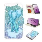 UrSpeedtekLive Galaxy S9 Wallet Case Folio Flip Premium PU Leather Case Cover w/Card Holder Slot Pockets, Wrist Strap, Magnetic Closure Compatible with Samsung Galaxy S9 (2018)- Elephant