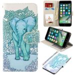 UrSpeedtekLive iPhone 7 Plus/8 Plus Wallet Case, Premium PU Leather Flip Case Cover w/Card Slots & Kickstand for Apple iPhone 7 Plus/8 Plus, Elephant(Official Micklyn Le Feuvre Product)