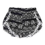 Casual Summer Shorts, Clearance! Women Teen Girl Boho Elephant Print Tassel Beach Yoga Shorts Hot Pants (Black, XL)