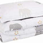 AmazonBasics Kid’s Comforter Set – Soft, Easy-Wash Microfiber – Twin, Grey Elephants
