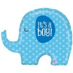 It’s A Boy Blue Elephant Baby Shower Party 32″ Foil Balloon