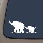 CMI NI959 Elephant Mom Decal Sticker | 7-Inches By 3.5-Inches | Premium Quality White Vinyl