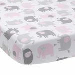 Bedtime Originals Eloise Gray/Pink/White Elephant Baby Fitted Crib Sheet