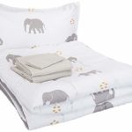 AmazonBasics Kid’s Bed-in-a-Bag – Soft, Easy-Wash Microfiber – Twin, Grey Elephants