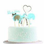 BLINGBLING Happy Birthday Cake Topper Packaged Handmade Blue love Elephant Boy – Fashion Cake Cupcake Topper for Boy Baby Neutral Kids Adult Elder- Birthday Party Baby Shower Decoration
