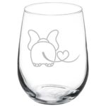 Wine Glass Goblet Elephant in Love (17 oz Stemless)