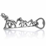 Unique Elephant Bottle Opener, Cool Personalized Elephant Beer Gifts (Silver)