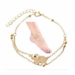 Spiritlele Adjustable Crystal Elephant Anklet Barefoot Sandal Beach Foot Jewelry for Women