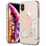 MOSNOVO Fashion iPhone Xs MAX Case, Cute Elephant Pattern Printed Clear Design Transparent Plastic Back Case with TPU Bumper Protective Case Cover for iPhone Xs MAX