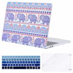 MOSISO MacBook Pro 13 Case 2018 2017 2016 Release A1989/A1706/A1708 w/ & w/o Touch Bar,Plastic Pattern Hard Case&Keyboard Cover&Screen Protector Compatible Newest Mac Pro 13 in, Bohemian Elephant