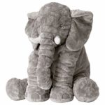 LBJ Direct Stuffed Elephant Animal Doll Gift for Kids Soft Plush Toy Gray 24 Inch ?-