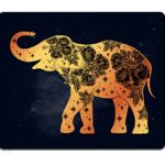 Beautiful Indian elephant with wild rose flowers and star ornaments Mouse pad Gaming Mouse pad Mousepad Nonslip Rubber Backing