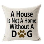 Hot Sale?Todaies? Best Dog Lover Gifts Cotton Linen Throw Pillow Case Cushion Cover 2018 (45cm45cm, White 1)