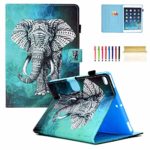 Casii iPad 9.7 Inch 2018 2017/iPad Air 2/iPad Air Case,Ultra Slim Lightweight Smart Case Magnetic Kickstand Protective PU Cover with Auto Sleep/Wake for iPad 9.7″ (6th Gen, 5th Gen),Elephant