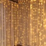 DLIUZ UL Safe 304 LED 9.8Feet Connectable Curtain Lights Icicle Lights Fairy String Lights with 8 Modes for Wedding Party Family Patio Lawn Decoration