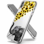 Heaofei Case for iPhone Xs iPhone X Clear Design Transparent TPU Bumper Protective Case Cover for iPhone Xs iPhone X 5.8 inch (Sunflower Elephant)