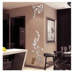 Wall Sticker Home Decor, 3D Creative Circle Ring Acrylic Mirror Wall Stickers Decals Mural Art Room Decoration (Silver, as Shown)