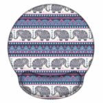 Ergonomic Mouse Pad with Gel Wrist Rest Support, iLeadon Non-Slip Rubber Base Wrist Rest Pad for Home, Office Easy Typing & Pain Relief, Elephant Mandala